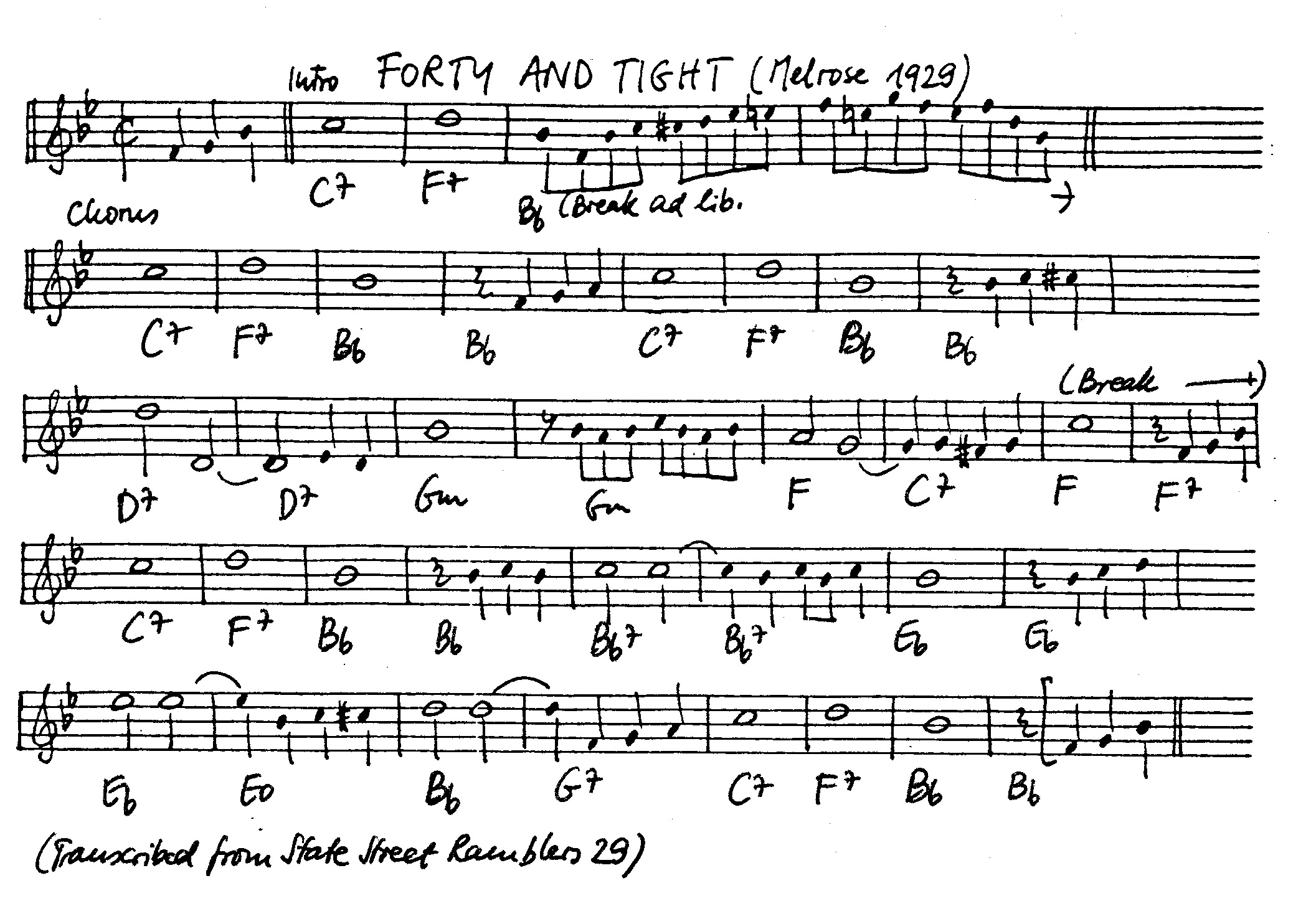 forty and tight leadsheet – book us for your next 20s or gatsby event